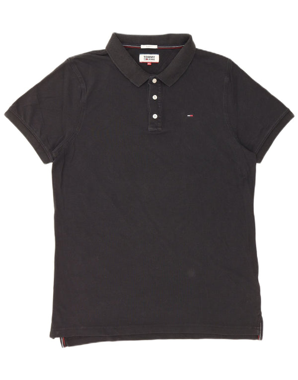 Męska koszulka polo Slim Fit Tommy Hilfiger XL, czarna, bawełniana