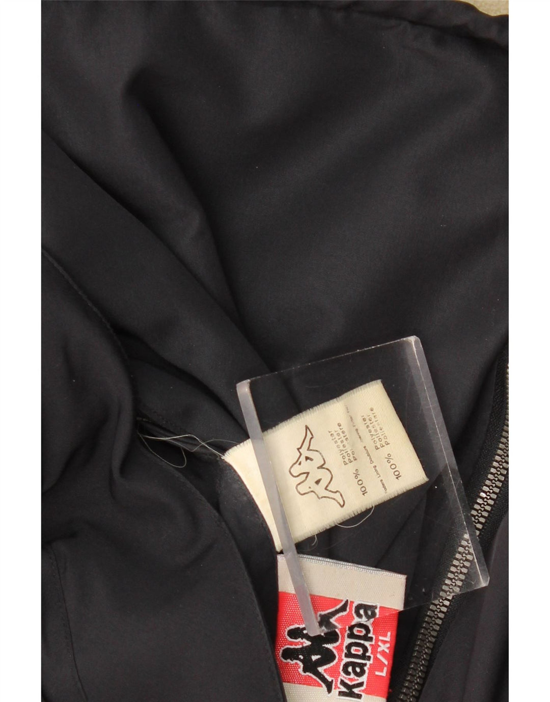 Męska dwustronna kurtka KAPPA UK 40, duża, granatowa, poliestrowa