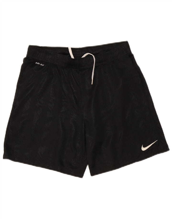 Chłopięce spodenki sportowe Nike Dri Fit 12-13 lat, duże, czarne, poliestrowe paski