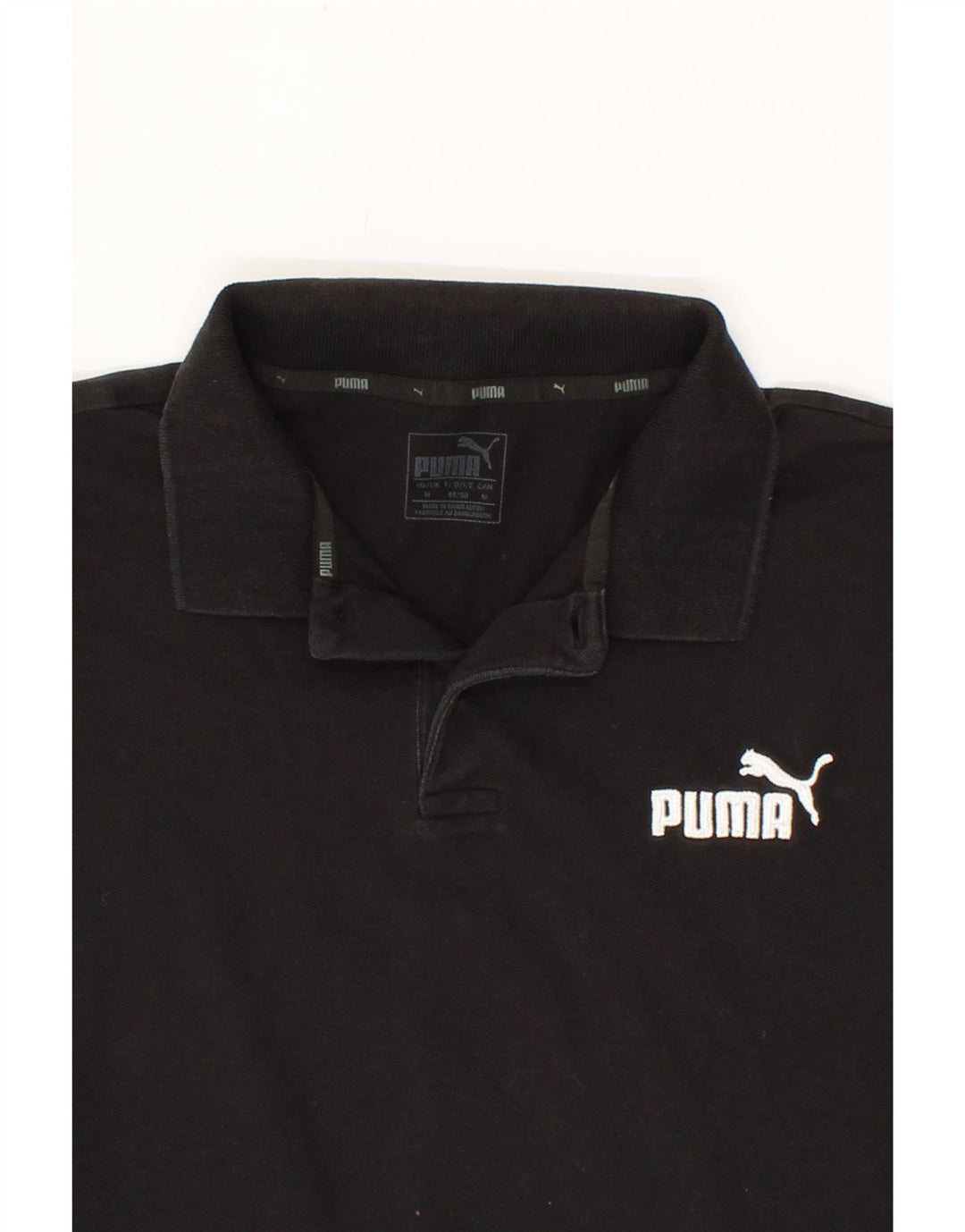 PUMA Mens Polo Shirt Medium Black Cotton Vintage Puma and Second-Hand Puma from Messina Hembry 