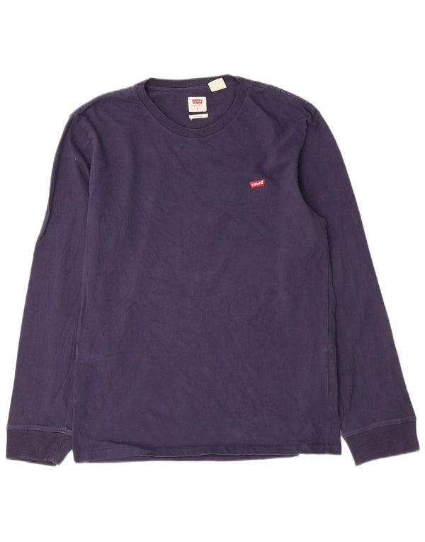 Męski top Levi's o standardowym kroju, z długim rękawem, mały, granatowy, bawełniany