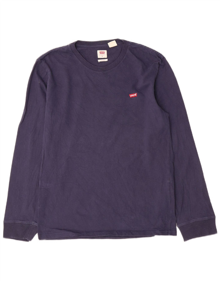 Męski top Levi's o standardowym kroju, z długim rękawem, mały, granatowy, bawełniany