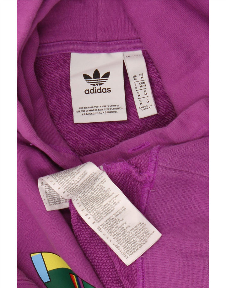 Męska bluza z kapturem Adidas Oversized Graphic, średnia fioletowa bawełna