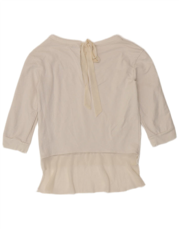 Damski sweter Liu Jo z rękawem 3/4 IT 40, mały, biały, bawełniany