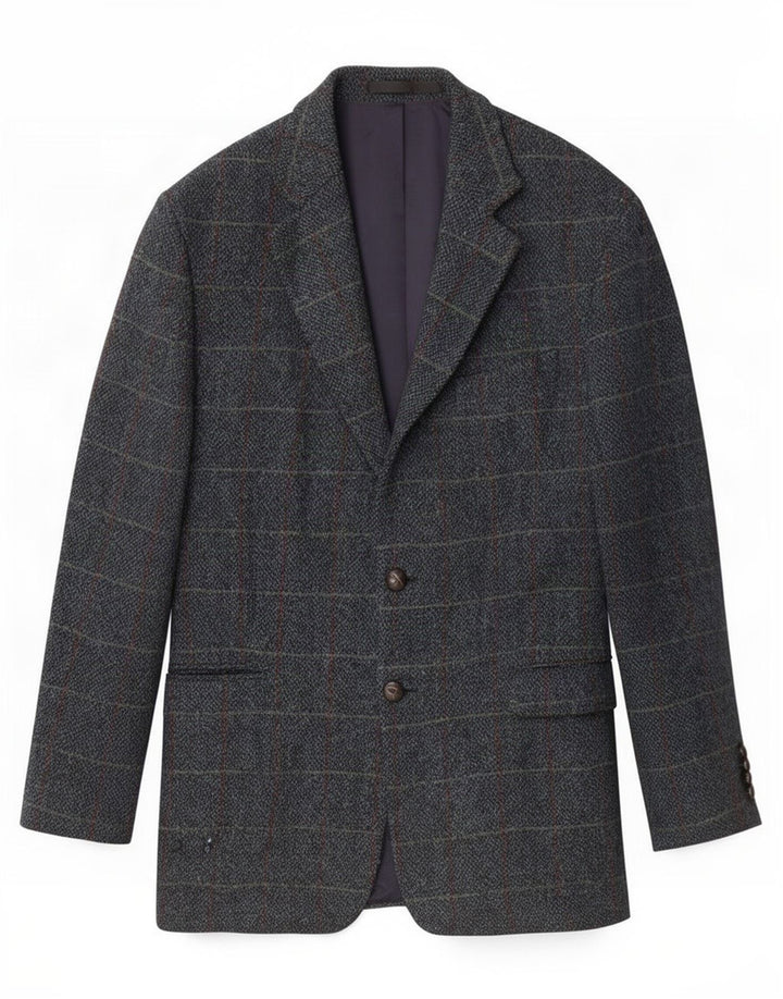 Marks & Spencer Męska marynarka Harris Tweed Blazer UK 42 w dużą niebieską kratkę