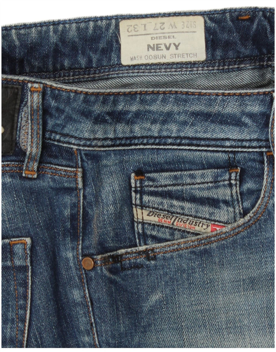 Diesel Damskie Nevy Slim Jeans W27 L32 Niebieskie bawełniane