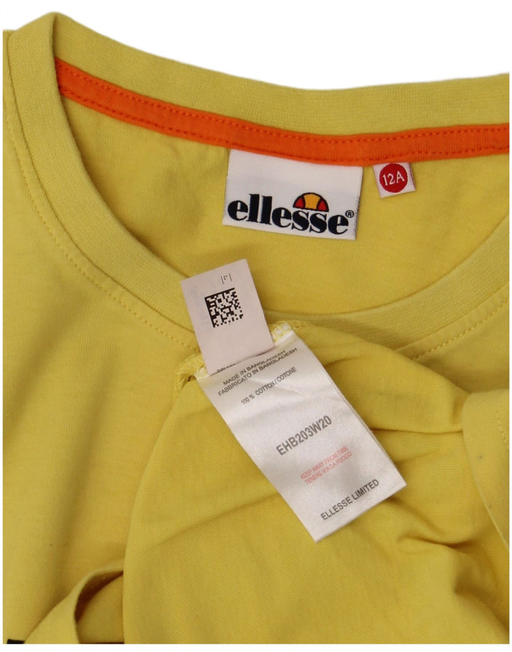 Chłopięcy T-shirt z grafiką Ellesse 11-12 lat, żółta, bawełniana