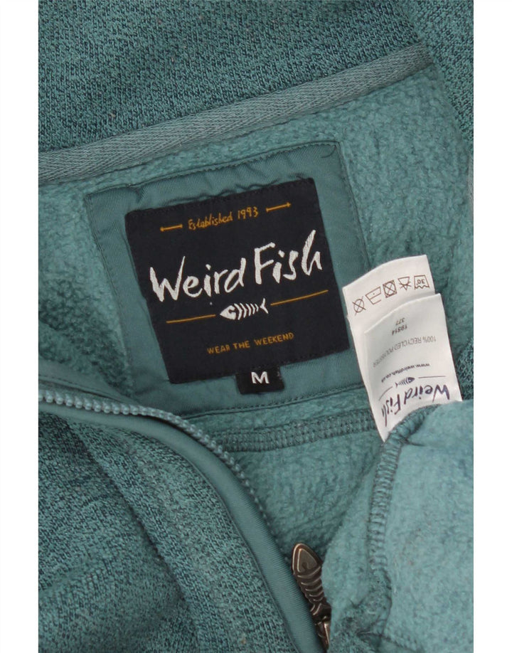 Męski sweter z zamkiem błyskawicznym Weird Fish, średni zielony poliester