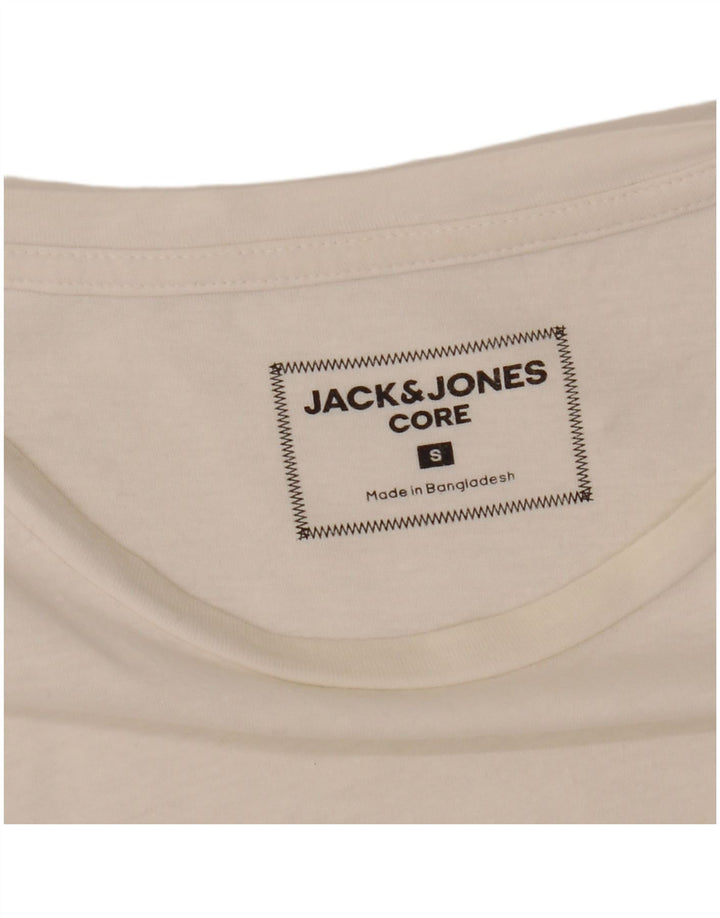 Męski T-shirt z grafiką JACK & JONES, mały, biały