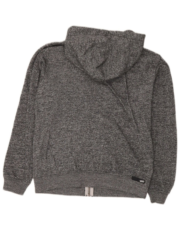 Damski sweter z kapturem i zamkiem VANS UK 10, mały, szary, z bawełny w plamki