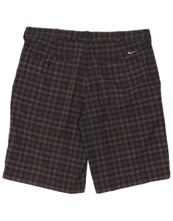 Męskie spodenki chino Nike Dri Fit W34, duże, szare, z poliestru w kratkę
