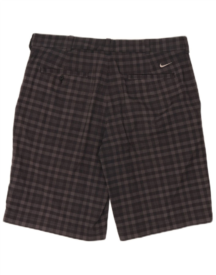 Męskie spodenki chino Nike Dri Fit W34, duże, szare, z poliestru w kratkę