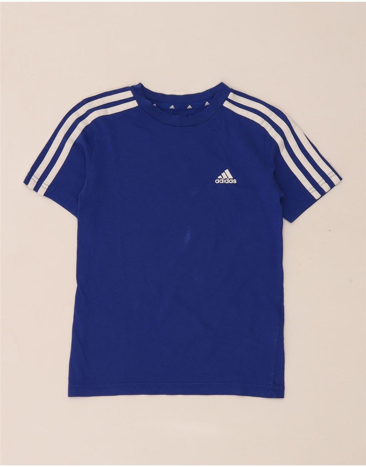Adidas Chłopięcy T-shirt Top 7-8 Lat Niebieski Bawełniany