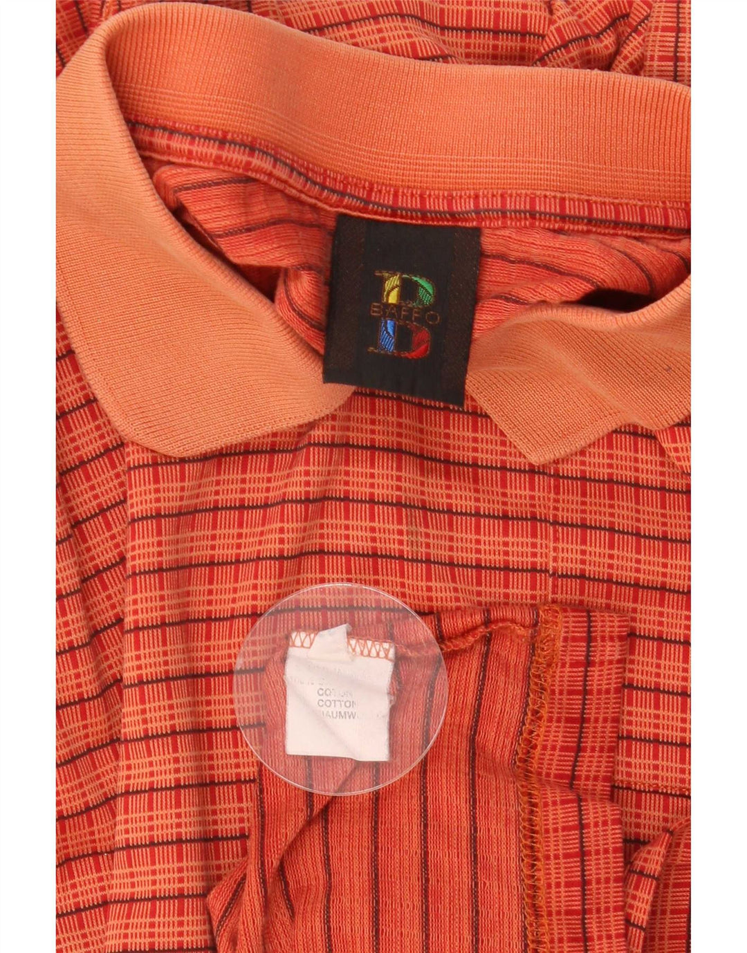Męska koszulka polo Baffo IT 56 XL, bawełniana w pomarańczową kratkę
