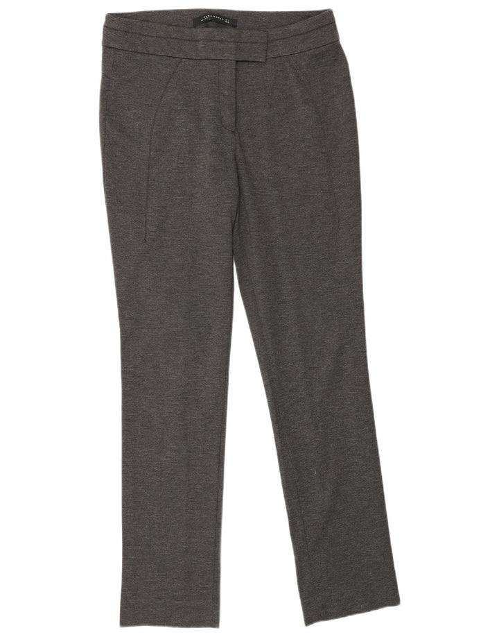 Damskie spodnie garniturowe Zara, duże, W32 L30, szare nakrapiane