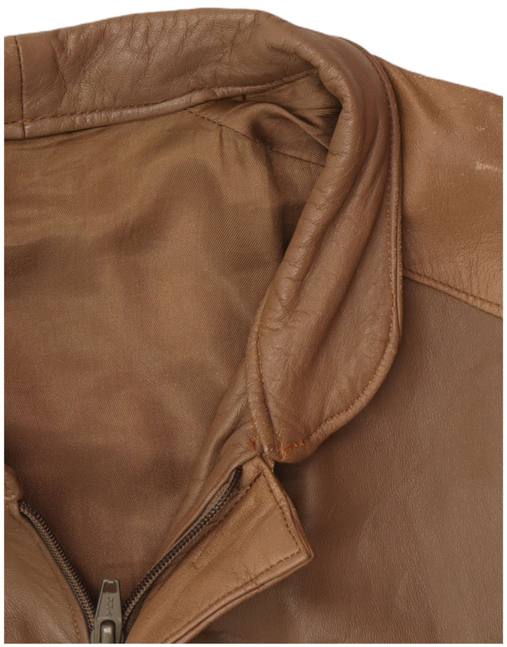 Vintage męska kurtka skórzana UK 38 średni brąz