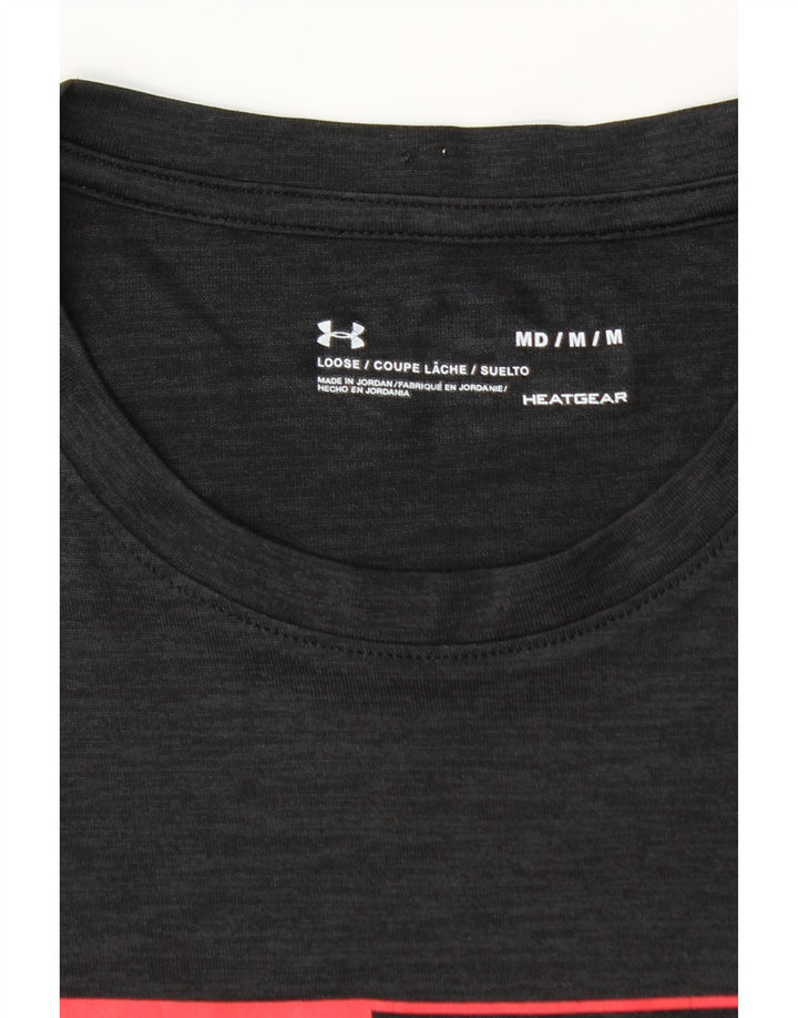 Męski t-shirt z grafiką UNDER ARMOUR Heat Gear, średni czarny