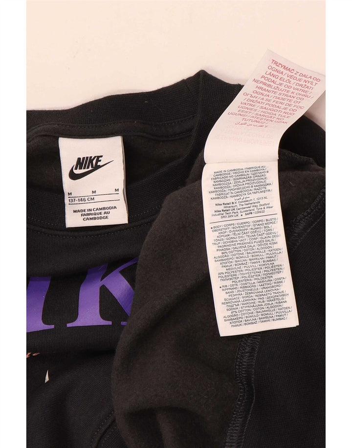 Dziewczęca bluza dresowa oversize z grafiką Nike 10-11 lat, średnia czarna
