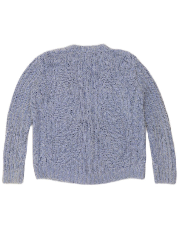 Marks & Spencer Damski sweter kardigan UK 14, średni niebieski poliester