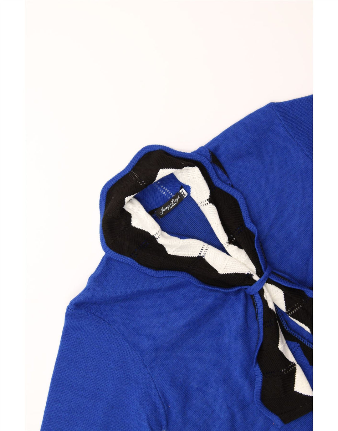 VINTAGE Womens Crop Shawl Neck Jumper Sweater UK 14 Medium Blue Vintage Vintage and Second-Hand Vintage from Messina Hembry 