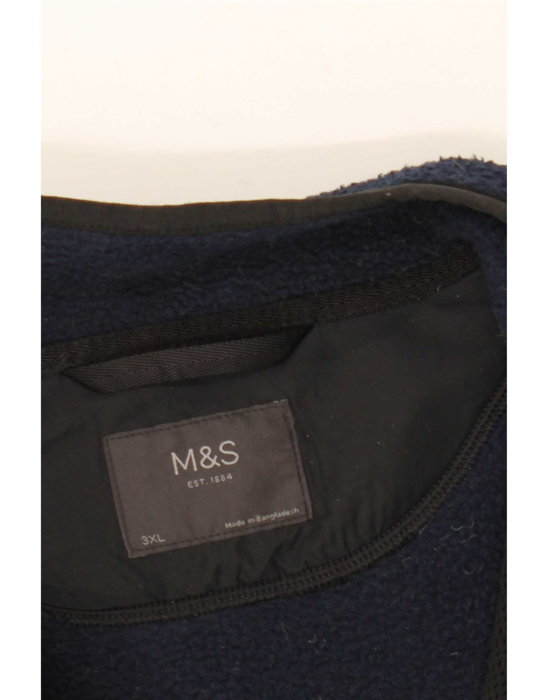 Męska kurtka polarowa Marks & Spencer UK 46 3XL granatowa, poliestrowa