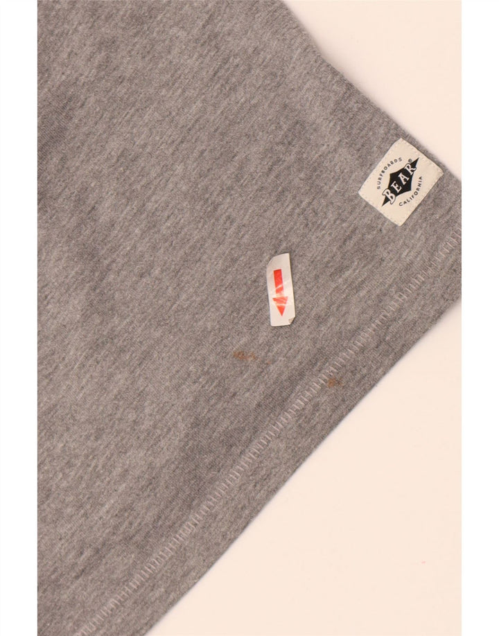 Męski T-shirt z grafiką Bear, top XL, szary, nakrapiany poliester