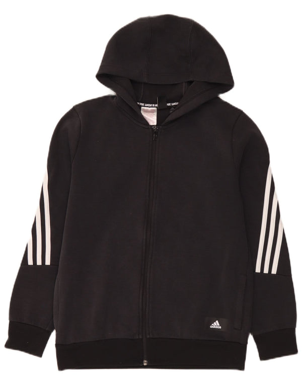 Chłopięcy sweter Adidas z zamkiem błyskawicznym, 13-14 lat, czarna bawełna