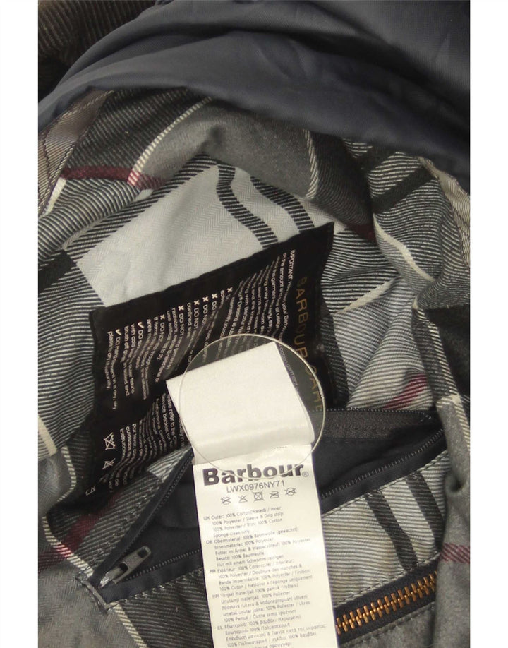 Kurtka damska Barbour z woskowanej bawełny UK 10, mała, granatowa, bawełniana