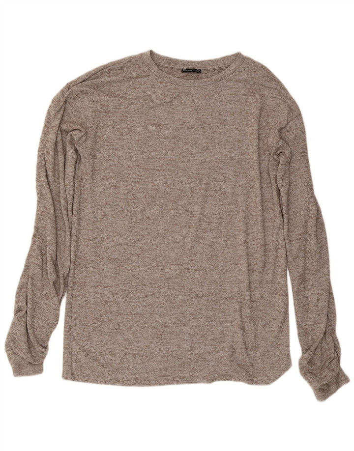 Damski top oversize z długim rękawem Zara UK 10, mały, szary nakrapiany