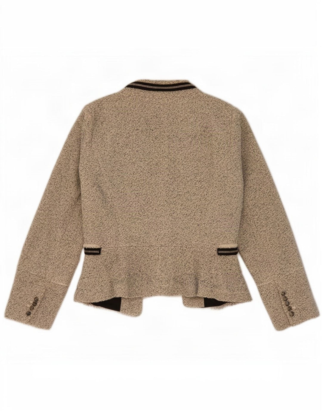 Damska oversize'owa marynarka Zara Otwarta marynarka UK 10 Small Beige Flecked