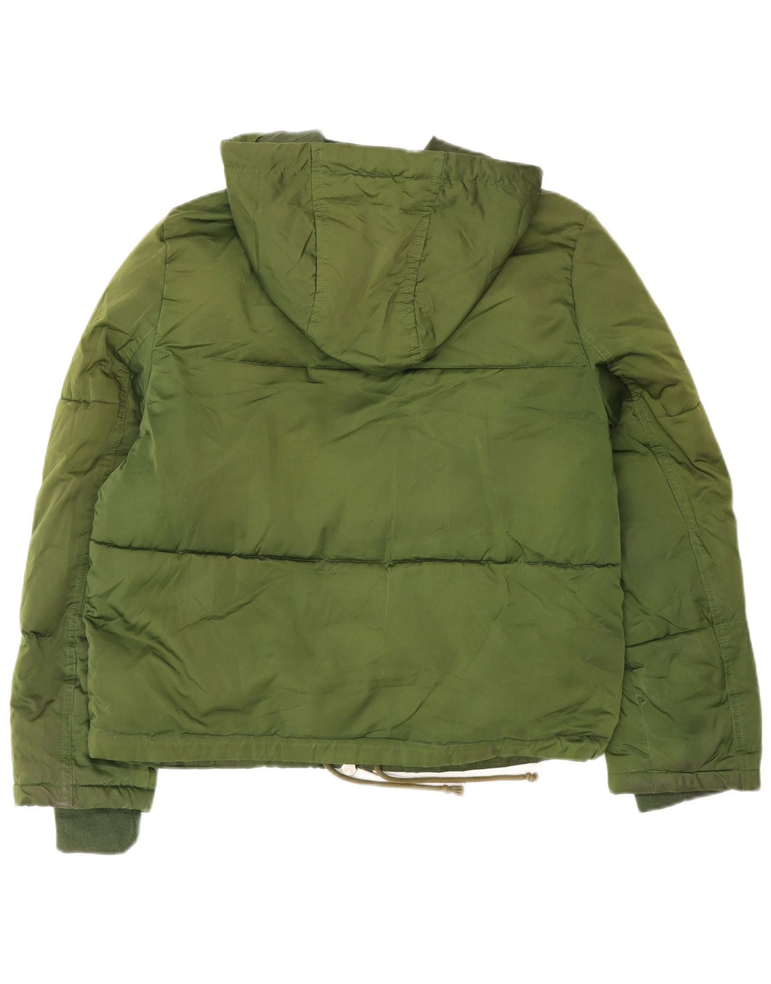 Topshop Damska kurtka z kapturem, oversize, wyściełana, UK 10, mała, khaki, poliester