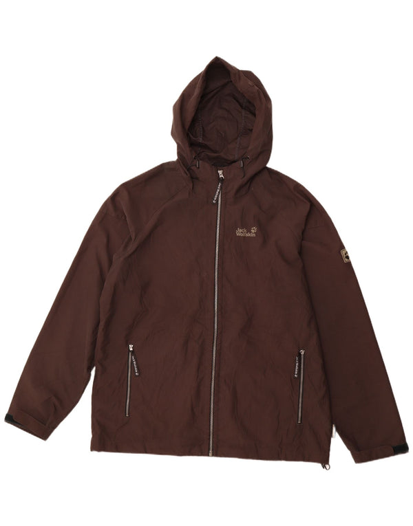 Męska kurtka przeciwdeszczowa z kapturem JACK WOLFSKIN UK 44/46 XL, brązowy poliester