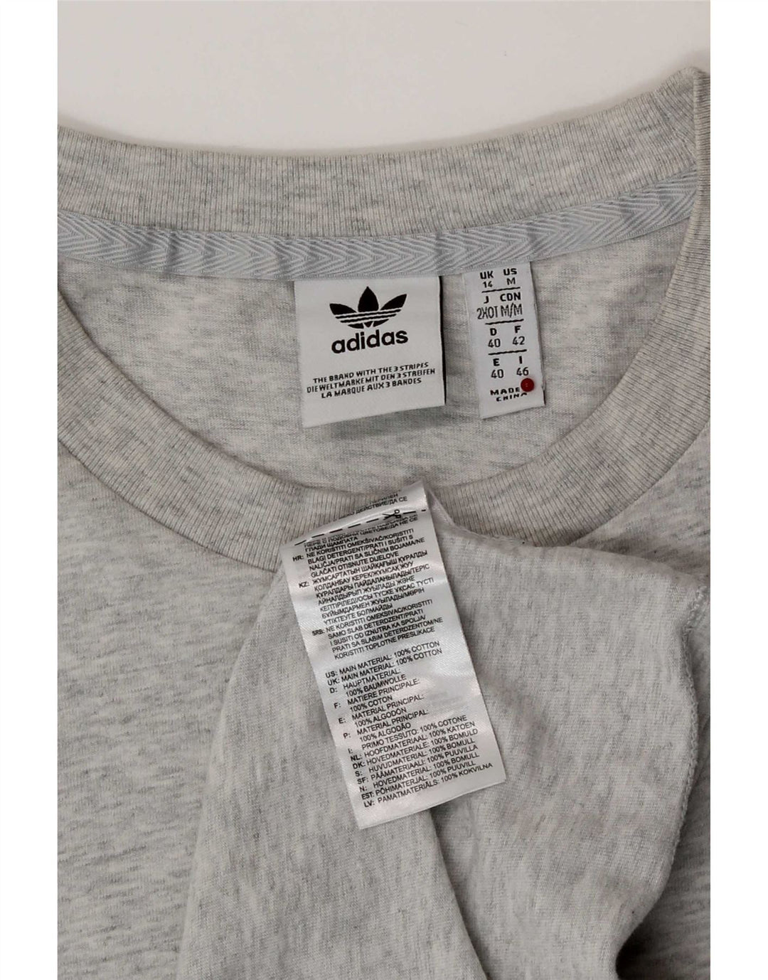 Damska koszulka graficzna Adidas Top UK 14 Średnia szara bawełna