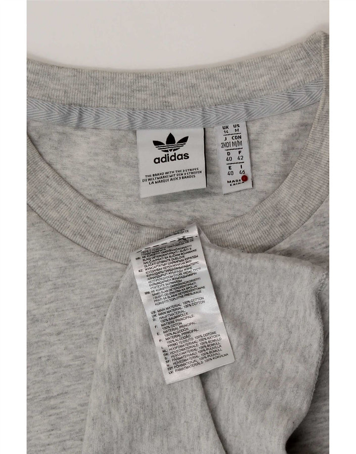 Damska koszulka graficzna Adidas Top UK 14 Średnia szara bawełna