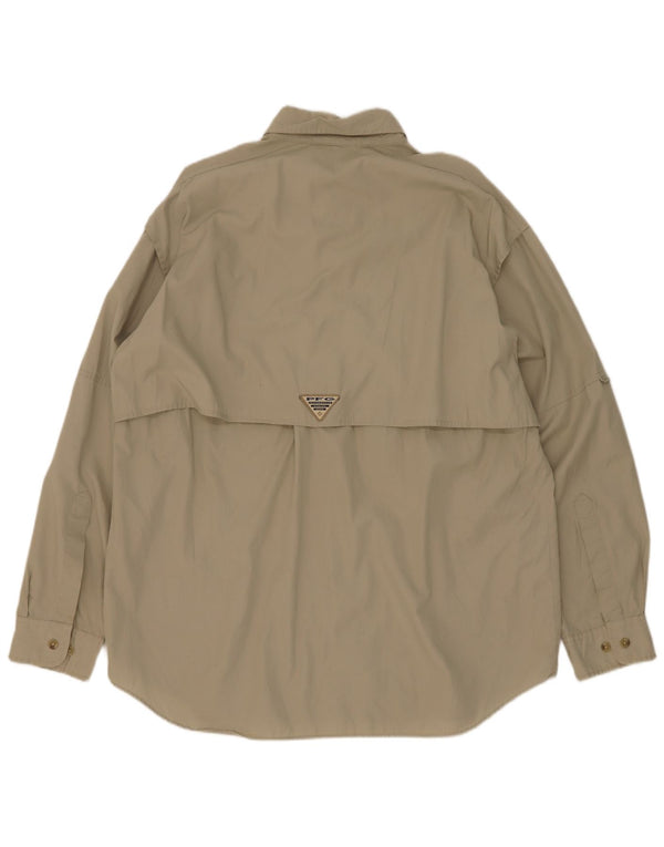 Koszula męska Columbia, bawełniana, średnia khaki