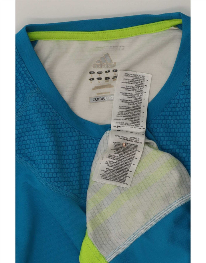 Adidas Męska koszulka Climacool Top, duża, niebieska, poliestrowa z blokami kolorów