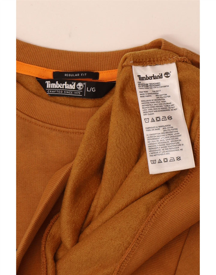 Męska bluza Timberland z grafiką o regularnym kroju, duża, brązowa bawełna