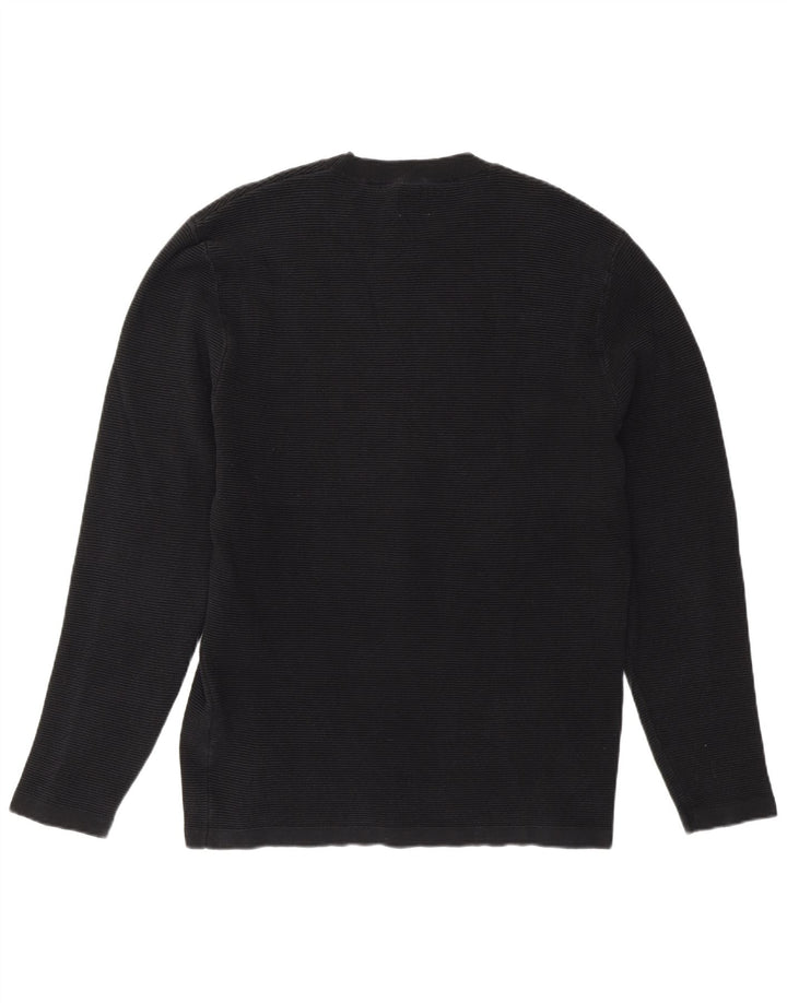 Męski sweter Zara z okrągłym dekoltem, duży, czarny