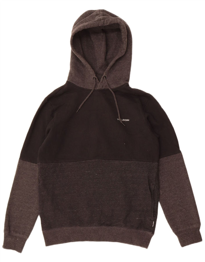 Męski sweter z kapturem Volcom, mały, czarny, bawełniany z blokami kolorów