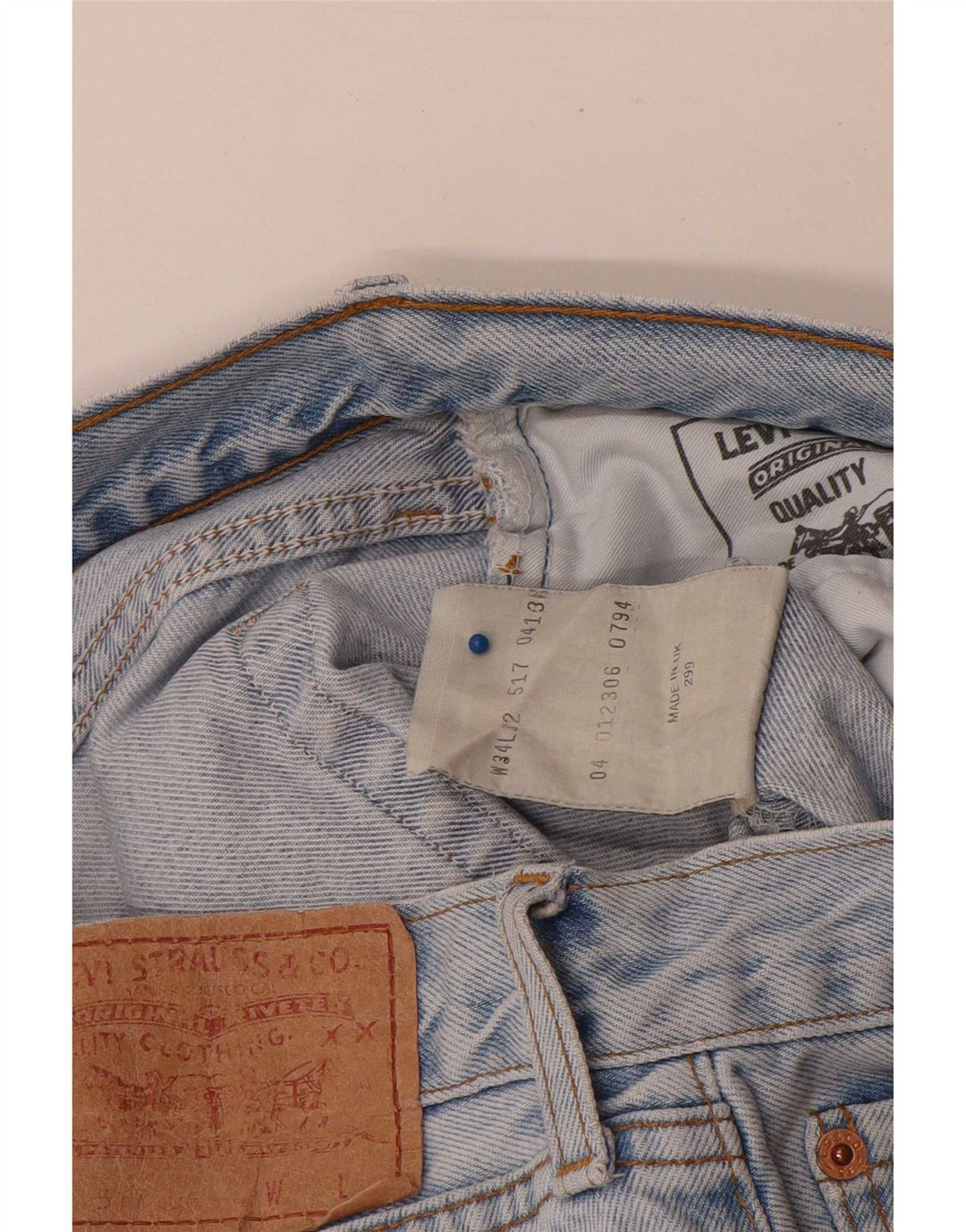 Męskie jeansy Levi's 517 Straight W34 L32 Niebieskie bawełniane