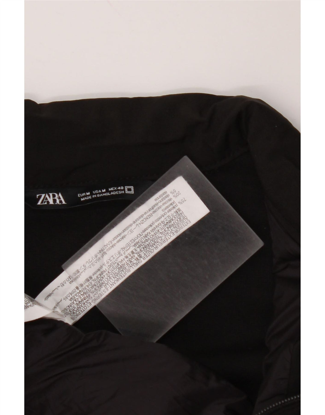 Męska ocieplana kurtka ZARA UK 38, średni czarny poliester