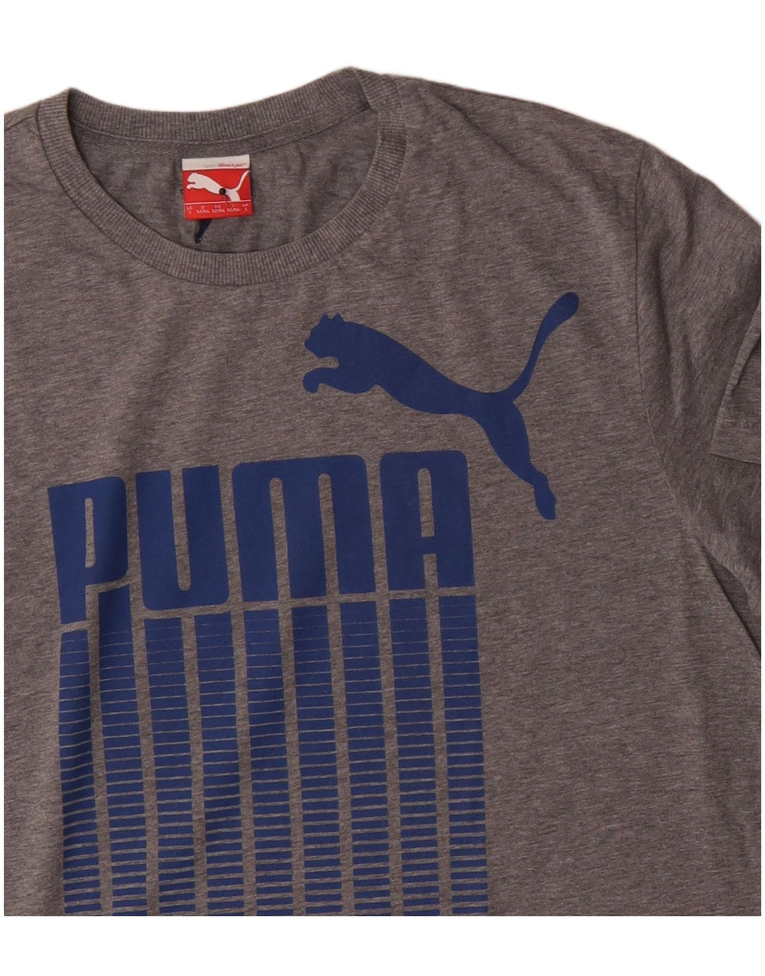 Męski T-shirt z grafiką Puma, duży, szary, bawełniany