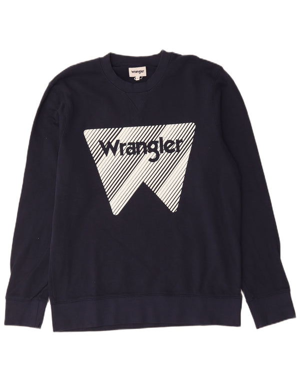 Męska bluza z grafiką Wrangler, średnia, granatowa, bawełniana