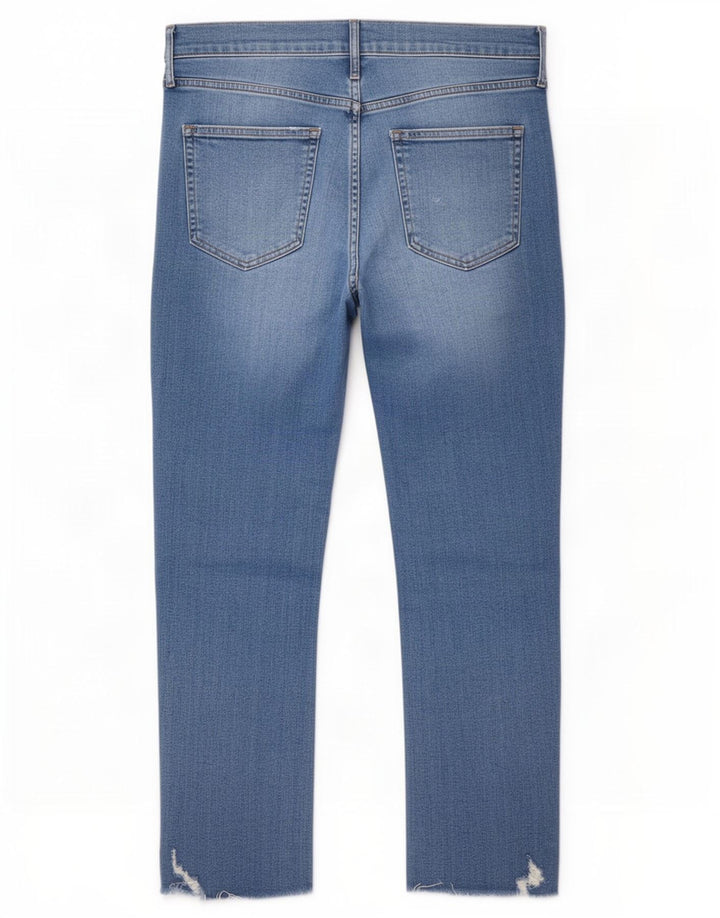 Damskie jeansy Gap Cigarette Crop Distressed W32 L26 Niebieskie