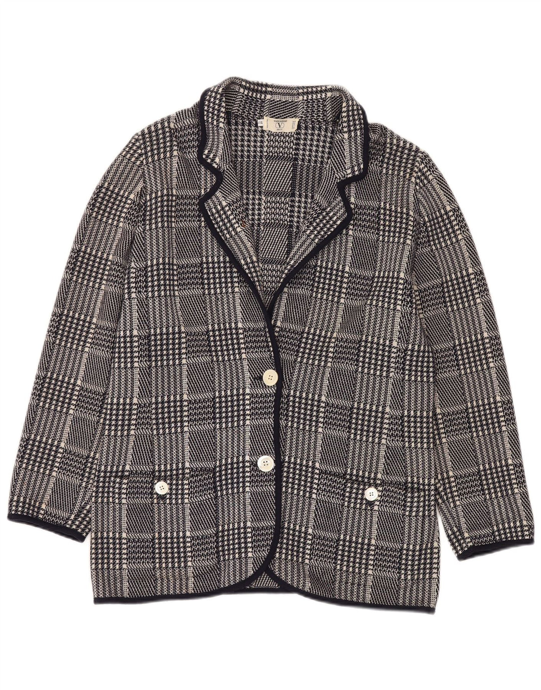 VALENTINO Damska marynarka Miss V IT 48 XL Granatowa pepitka