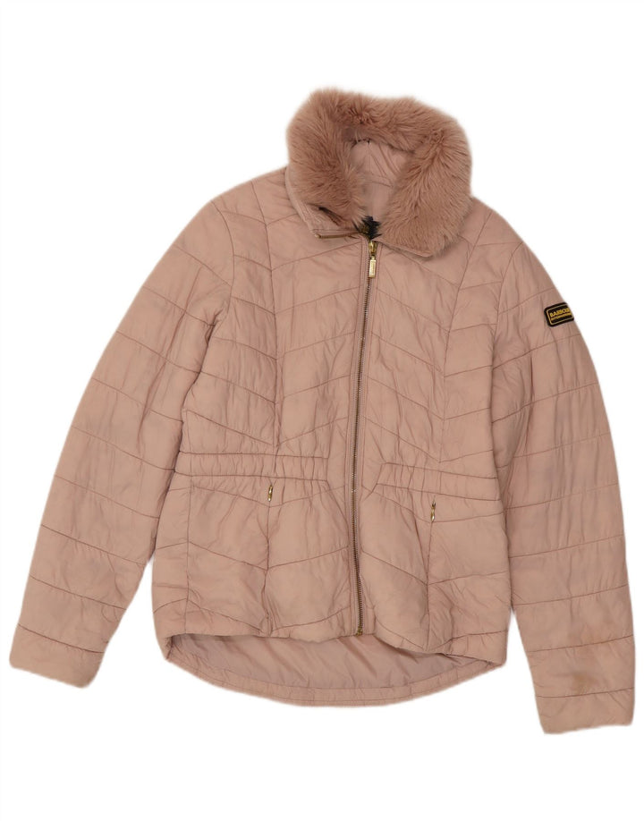 Wyściełana kurtka dziewczęca Barbour 12-13 lat XL, różowa, poliamidowa