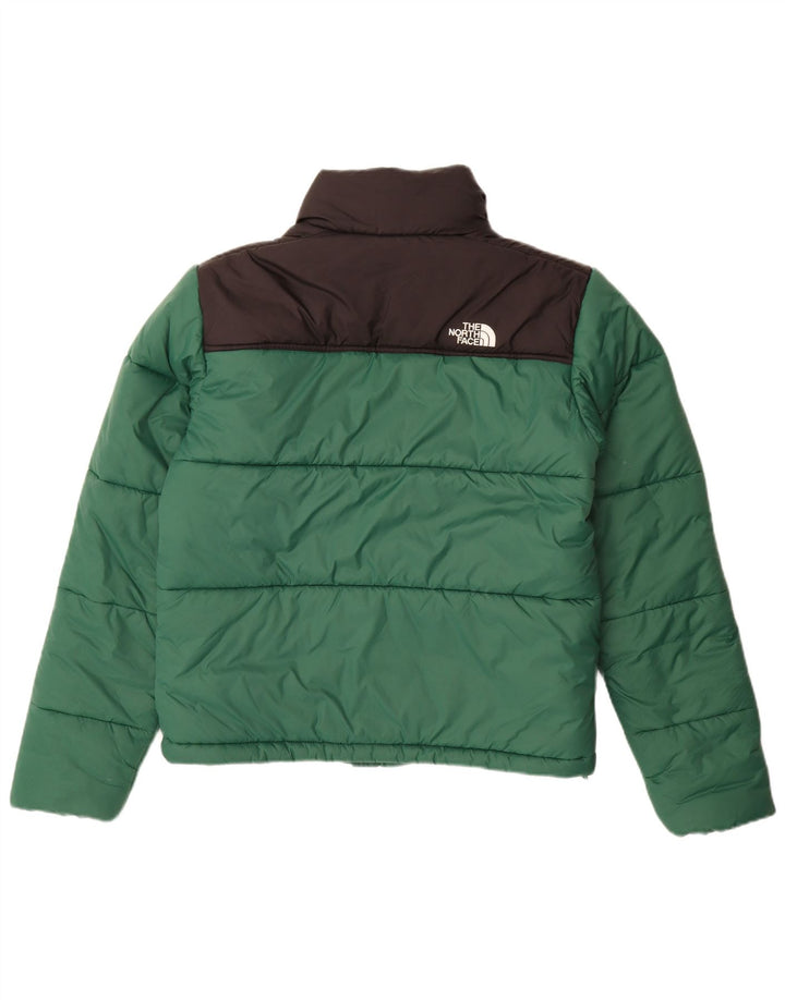 Męska ocieplana kurtka THE NORTH FACE UK 36, mały zielony nylon w bloki kolorów