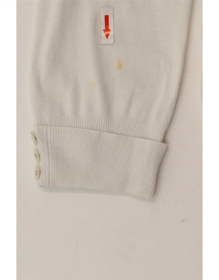 Marks & Spencer Damski sweter rozpinany z rękawem 3/4, UK 12, średni biały
