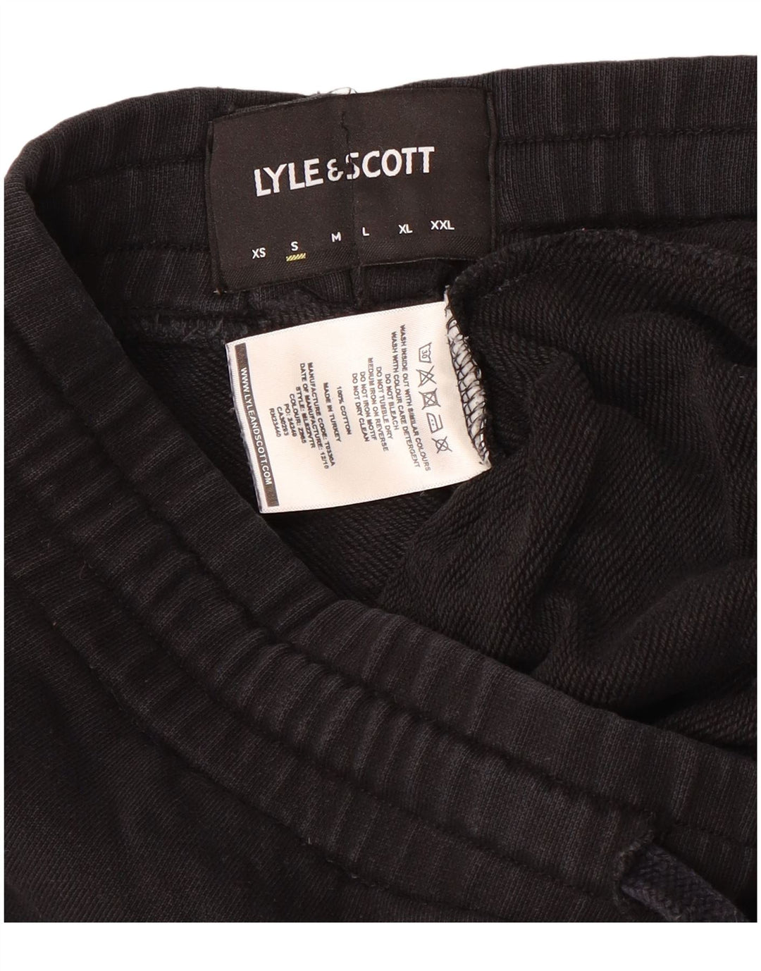 Męskie spodnie dresowe LYLE & SCOTT Joggery, małe, czarne, bawełniane