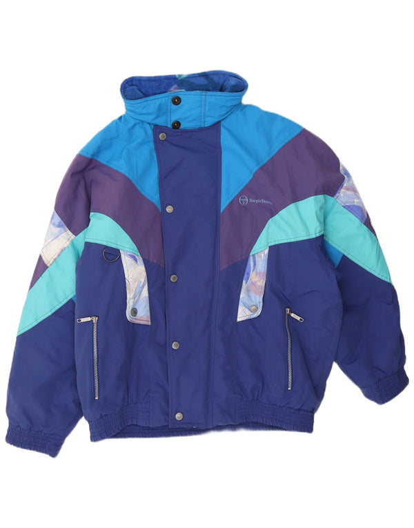 Męska kurtka narciarska Sergio Tacchini UK 42 XL Niebieski poliester z blokami kolorów